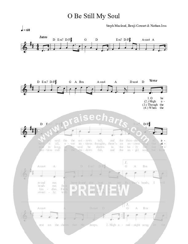 O Be Still My Soul Lead Sheet (Celtic Worship)