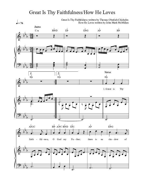 Great Is Thy Faithfulness / How He Loves Piano/Vocal (SATB) (Celtic Worship)
