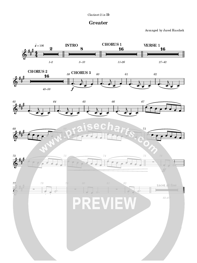 Greater Clarinet 1/2 (Highlands Worship)