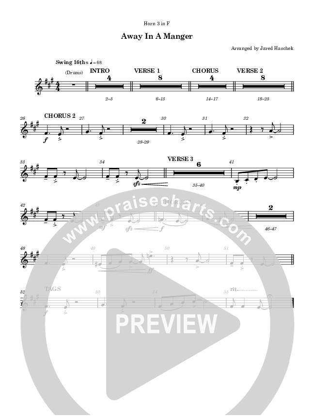 Away In a Manger French Horn 3 (Highlands Worship)