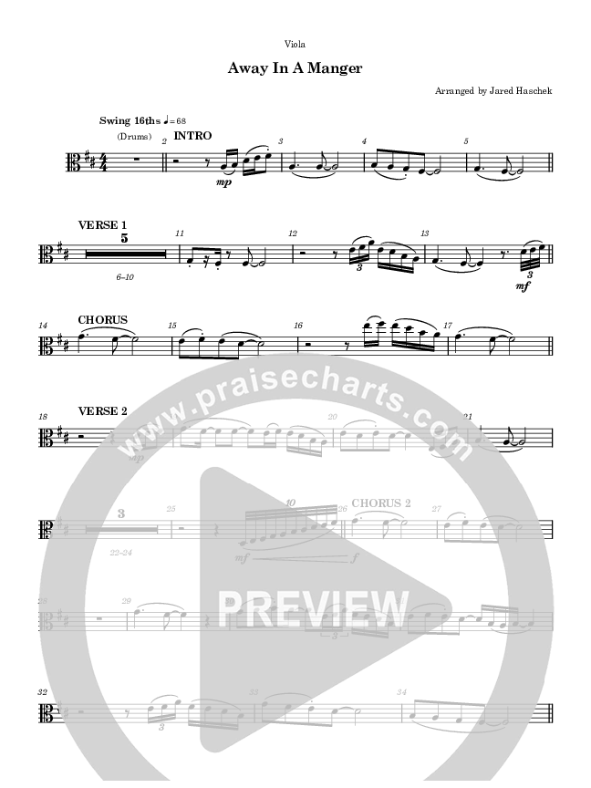 Away In a Manger Viola (Highlands Worship)