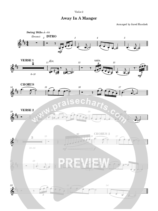 Away In a Manger Violin 2 (Highlands Worship)