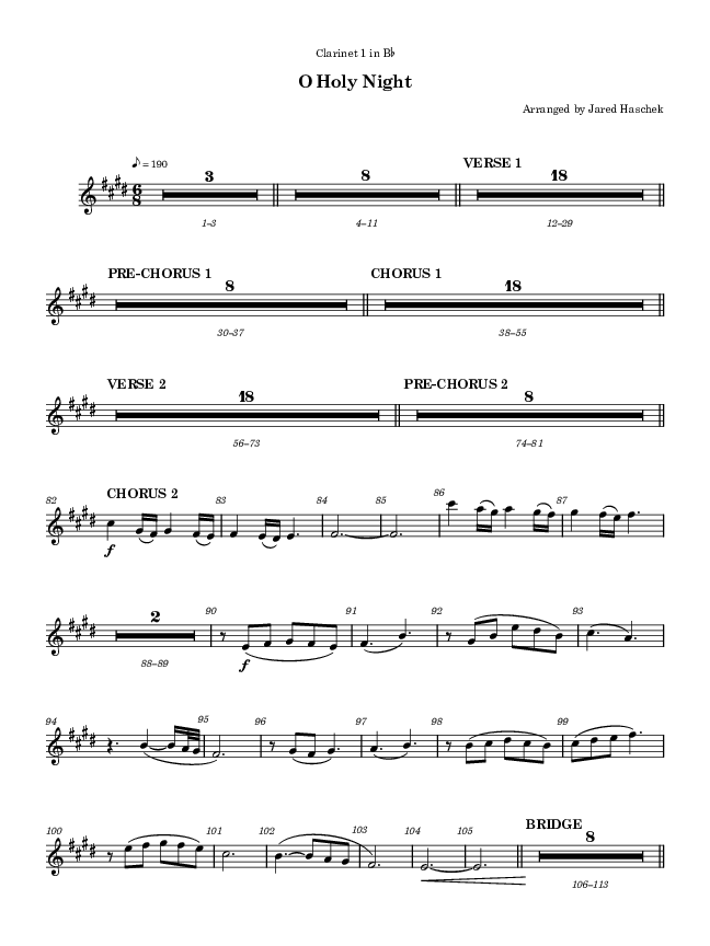 O Holy Night Clarinet 1/2 (Highlands Worship)