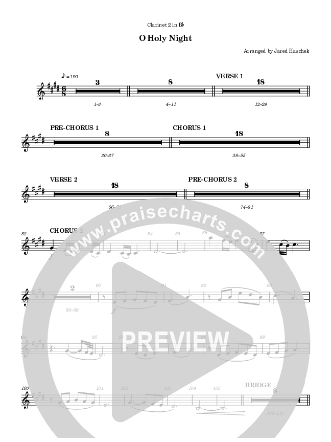 O Holy Night Clarinet 1/2 (Highlands Worship)
