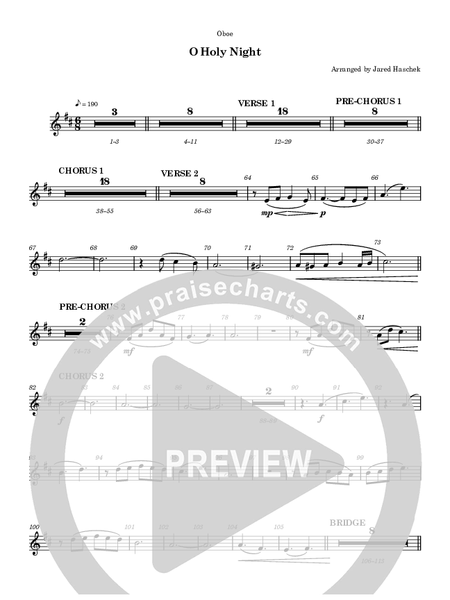 O Holy Night Oboe (Highlands Worship)