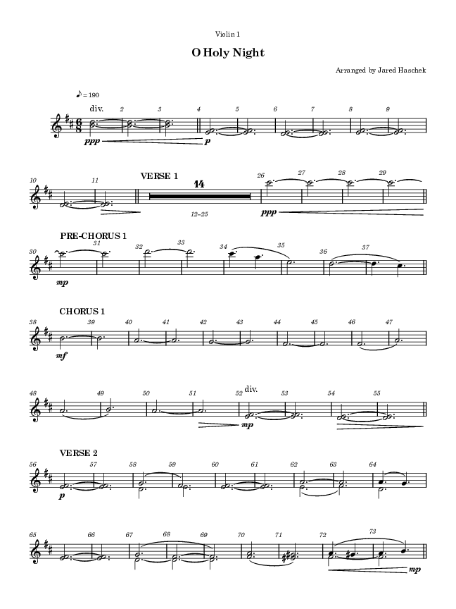 O Holy Night Violin 1 (Highlands Worship)