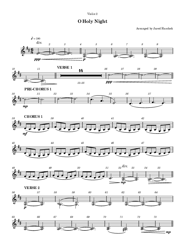 O Holy Night Violin 2 (Highlands Worship)