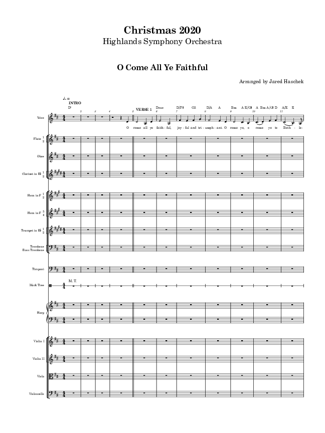 O Come All Ye Faithful Orchestration (Highlands Worship)