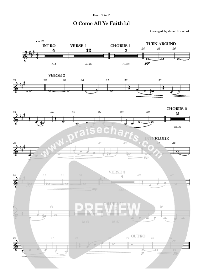 O Come All Ye Faithful French Horn 2 (Highlands Worship)