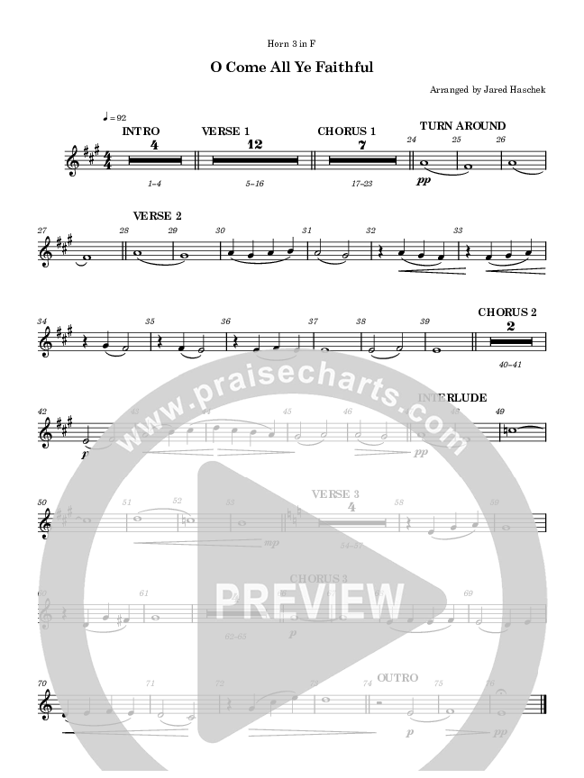 O Come All Ye Faithful French Horn 3 (Highlands Worship)