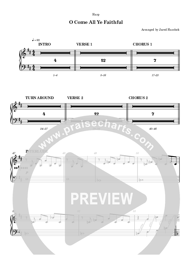 O Come All Ye Faithful Harp (Highlands Worship)