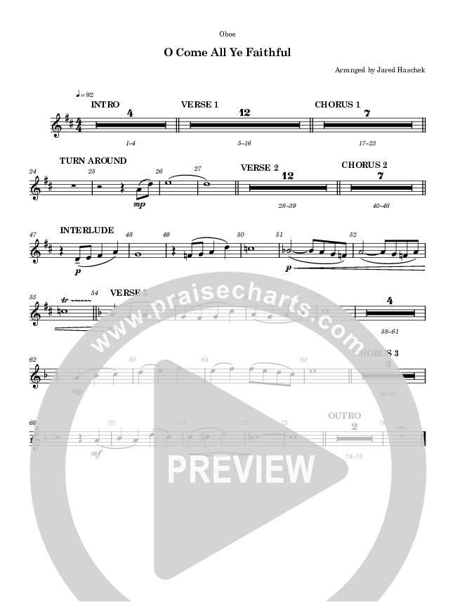 O Come All Ye Faithful Oboe (Highlands Worship)