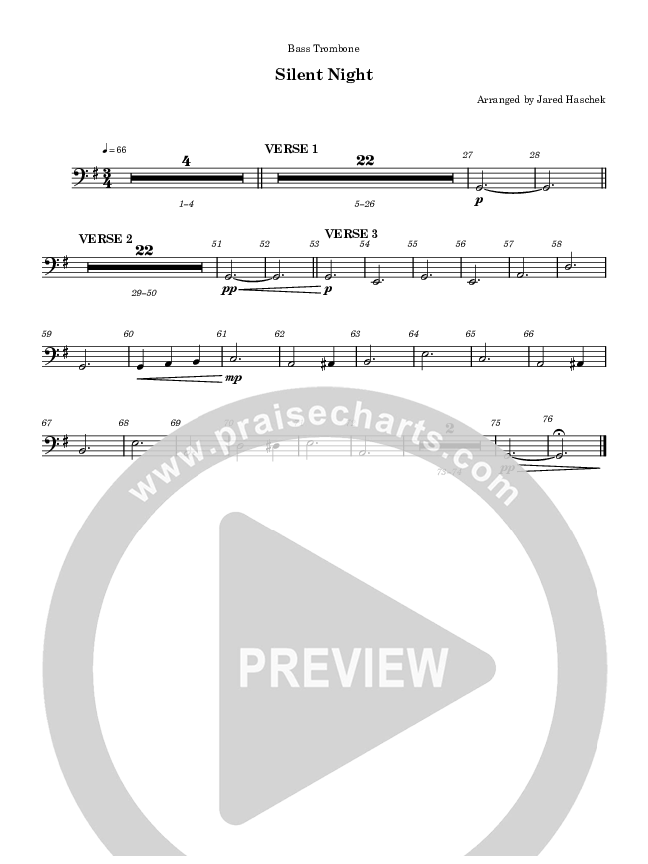 Silent Night Bass Trombone (Highlands Worship)