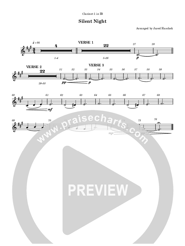 Silent Night Clarinet 1/2 (Highlands Worship)