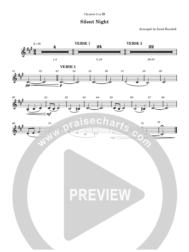 Silent Night Clarinet 1/2 (Highlands Worship)