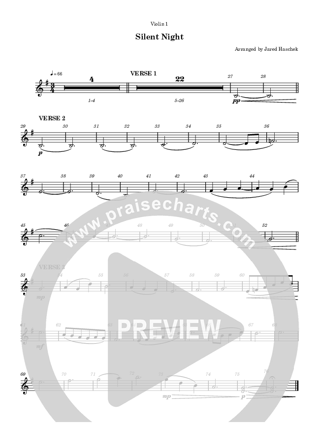 Silent Night Violin 1 (Highlands Worship)