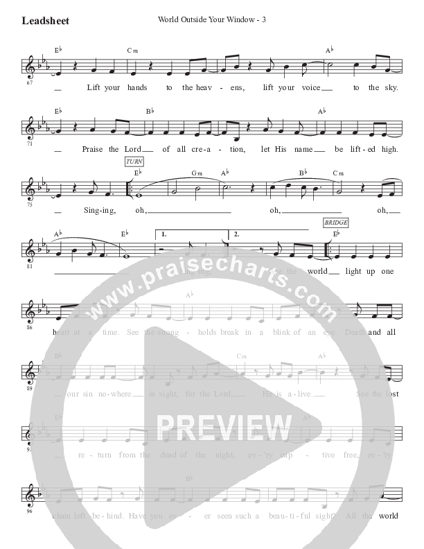 World Outside Your Window (Kids) Lead Sheet (Melody) (PraiseCharts Kids / Arr. Luke Gambill)