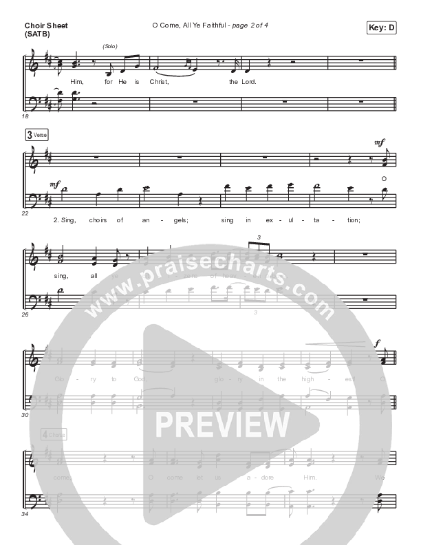 O Come All Ye Faithful Choir Sheet (SATB) (CAIN)