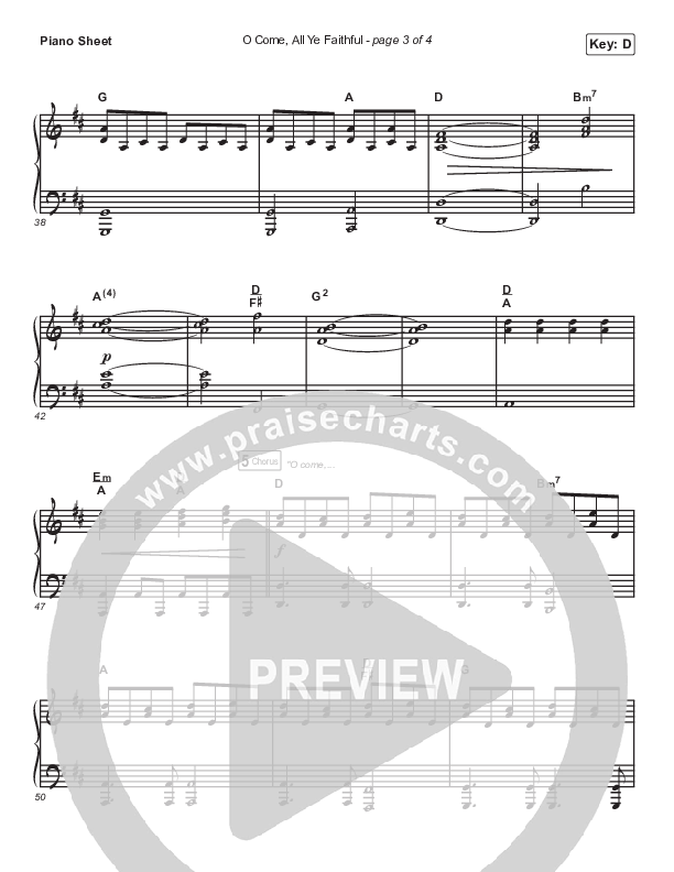 O Come All Ye Faithful Piano Sheet (CAIN)