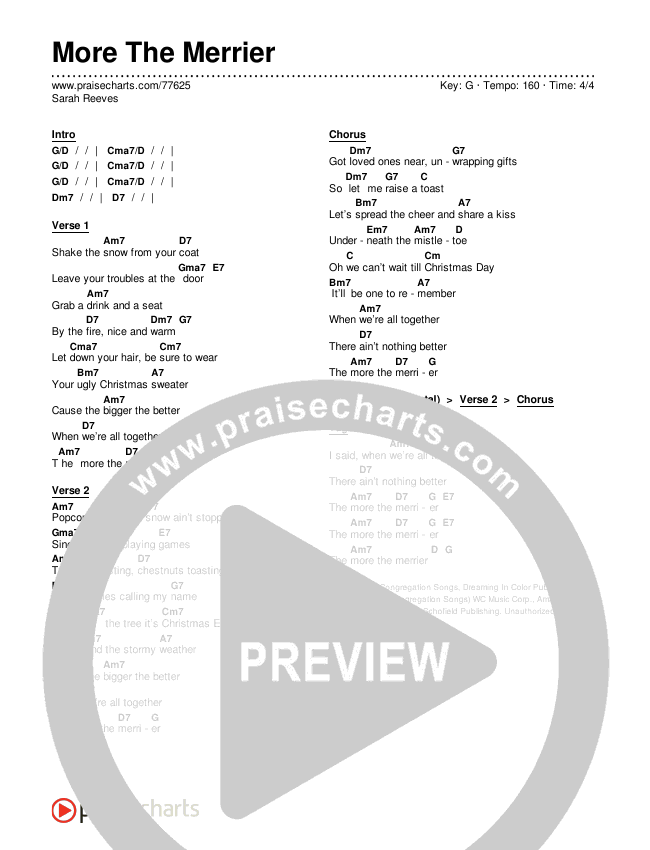 More The Merrier Chords & Lyrics (Sarah Reeves)