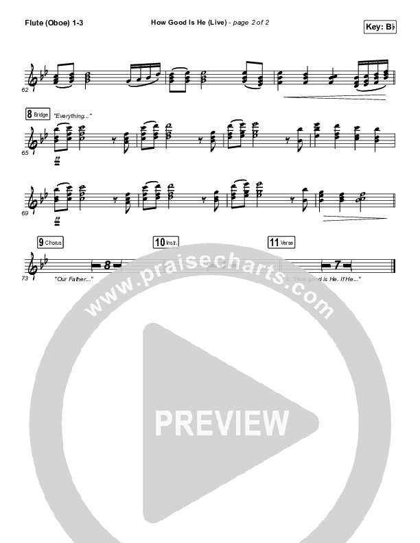 How Good Is He (Live) Flute/Oboe 1/2/3 (Vertical Worship)
