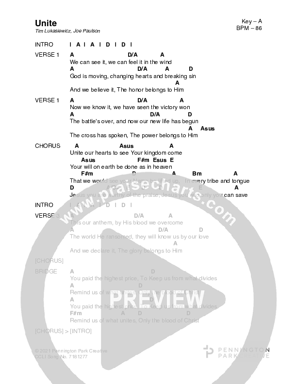 Unite Chord Chart (Pennington Park Creative)