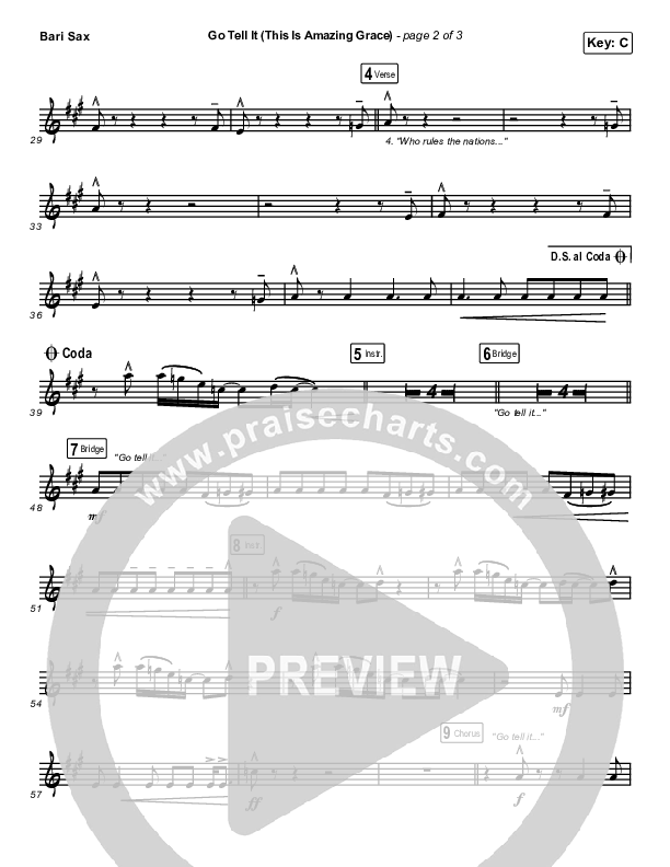 Go Tell It (This Is Amazing Grace) Bari Sax (Life.Church Worship)