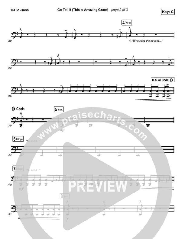 Go Tell It (This Is Amazing Grace) Cello/Bass (Life.Church Worship)