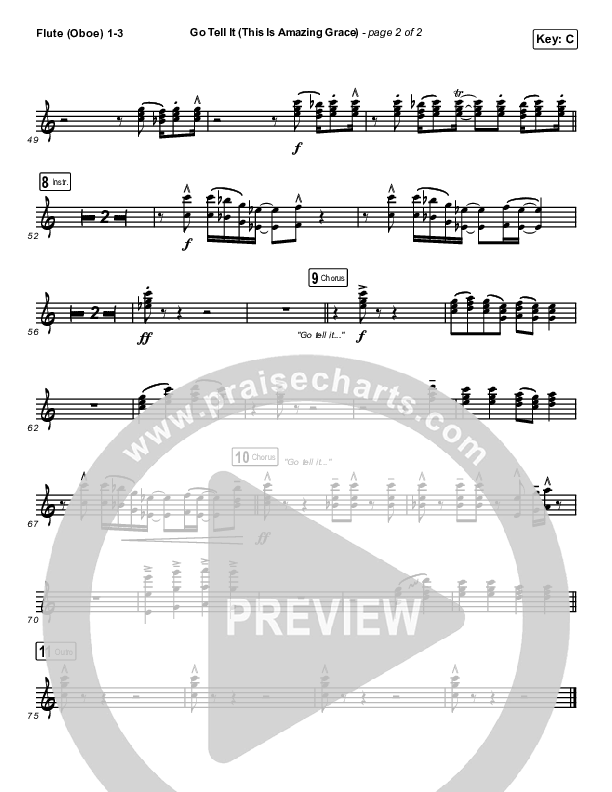 Go Tell It (This Is Amazing Grace) Flute/Oboe 1/2/3 (Life.Church Worship)