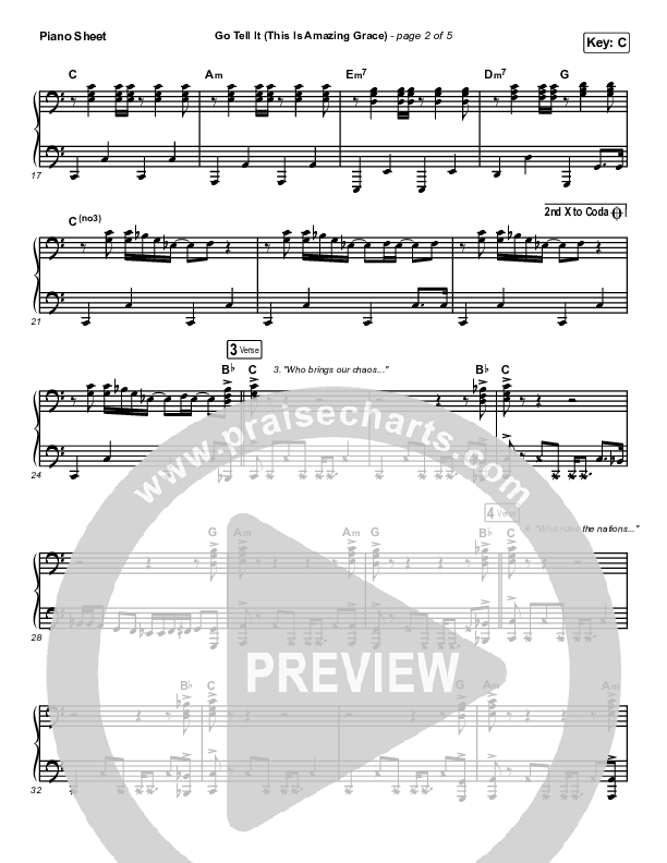 Go Tell It (This Is Amazing Grace) Piano Sheet (Life.Church Worship)