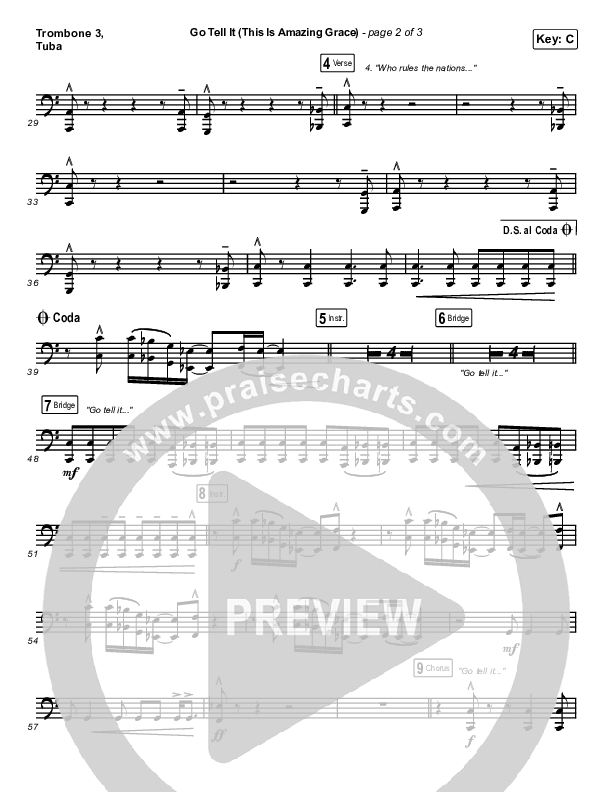 Go Tell It (This Is Amazing Grace) Trombone 3/Tuba (Life.Church Worship)