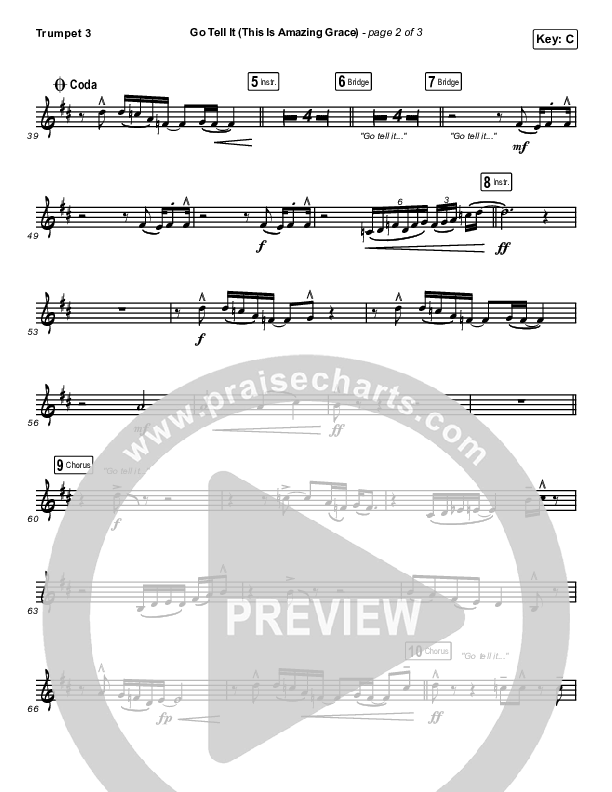 Go Tell It (This Is Amazing Grace) Trumpet 3 (Life.Church Worship)