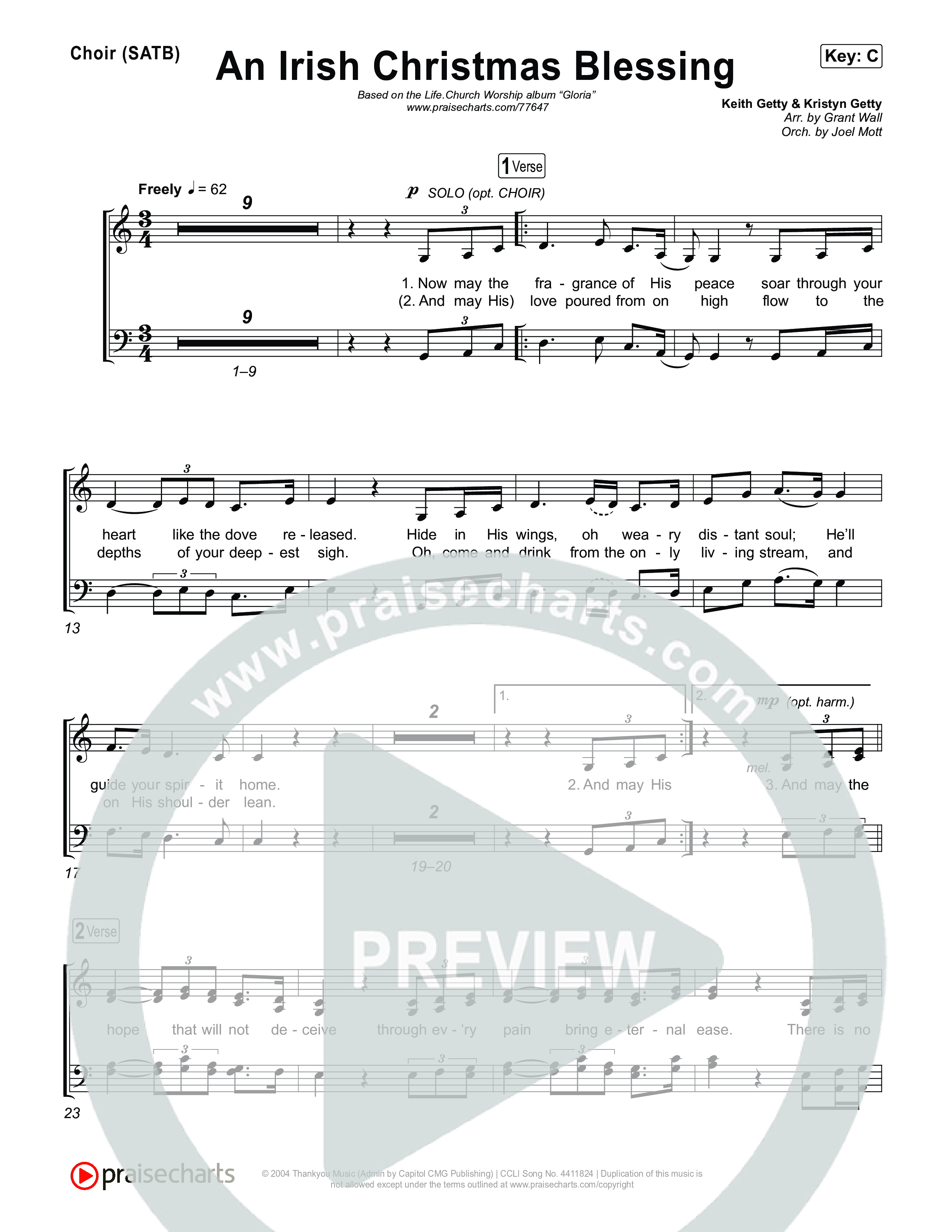 An Irish Christmas Blessing Choir Sheet (SATB) (Life.Church Worship)