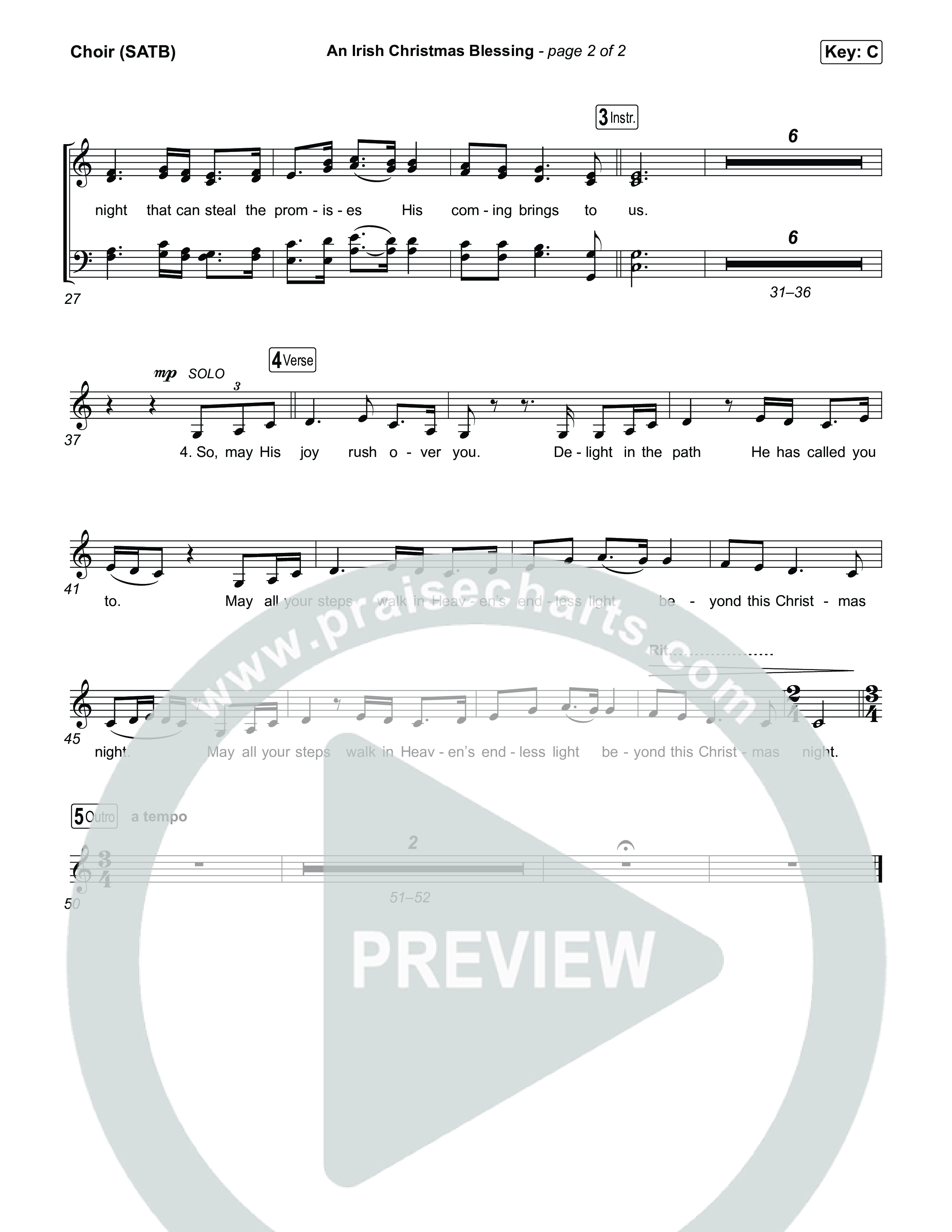 An Irish Christmas Blessing Choir Sheet (SATB) (Life.Church Worship)