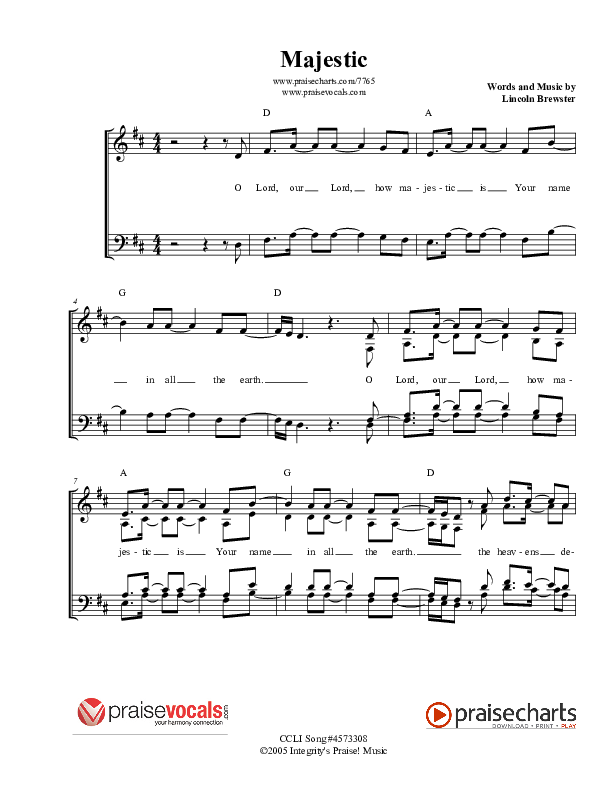 Majestic Lead Sheet (PraiseVocals)