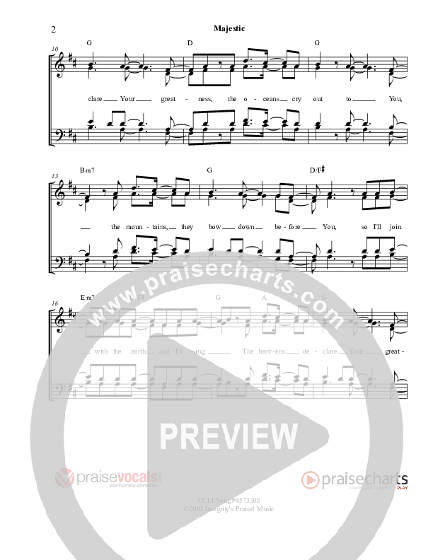 Majestic Lead Sheet (PraiseVocals)