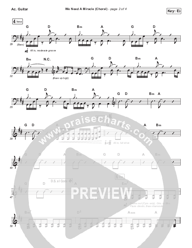 We Need A Miracle (Choral Anthem SATB) Acoustic Guitar (Charity Gayle / Arr. Luke Gambill)