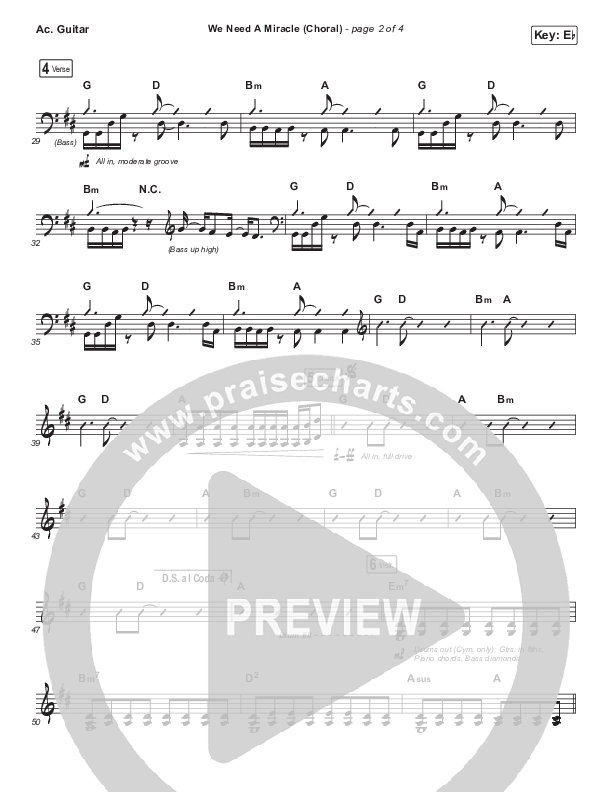 We Need A Miracle (Choral Anthem SATB) Acoustic Guitar (Charity Gayle / Arr. Luke Gambill)