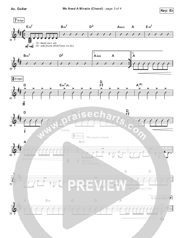 We Need A Miracle (Choral Anthem SATB) Acoustic Guitar (Charity Gayle / Arr. Luke Gambill)