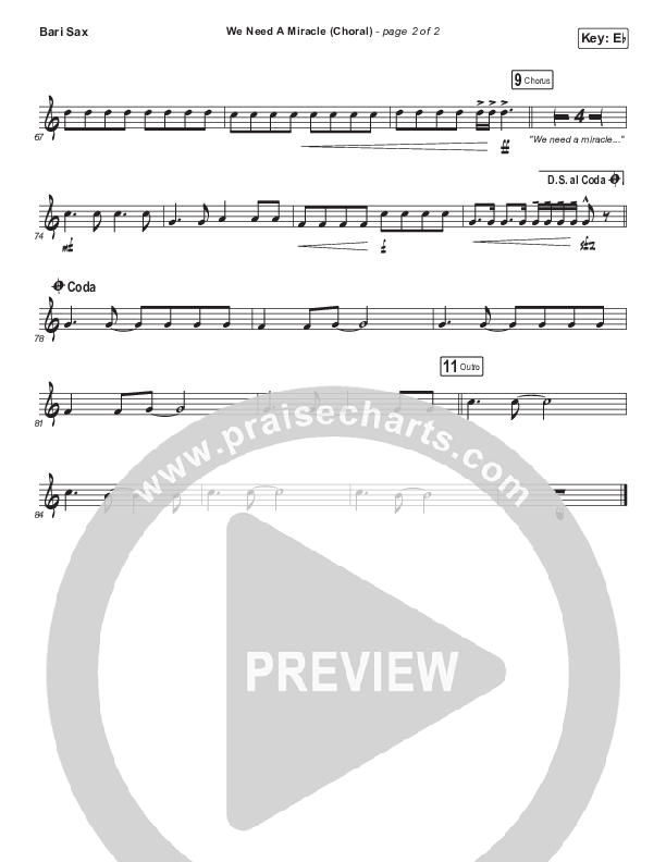 We Need A Miracle (Choral Anthem SATB) Bari Sax (Charity Gayle / Arr. Luke Gambill)
