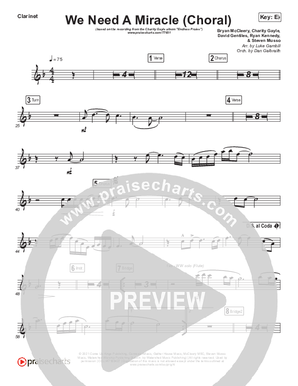 We Need A Miracle (Choral Anthem SATB) Wind Pack (Charity Gayle / Arr. Luke Gambill)