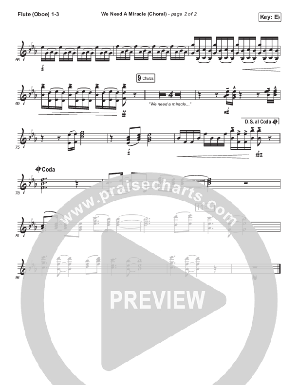 We Need A Miracle (Choral Anthem SATB) Flute/Oboe 1/2/3 (Charity Gayle / Arr. Luke Gambill)