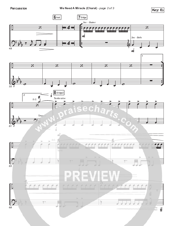 We Need A Miracle (Choral Anthem SATB) Percussion (Charity Gayle / Arr. Luke Gambill)