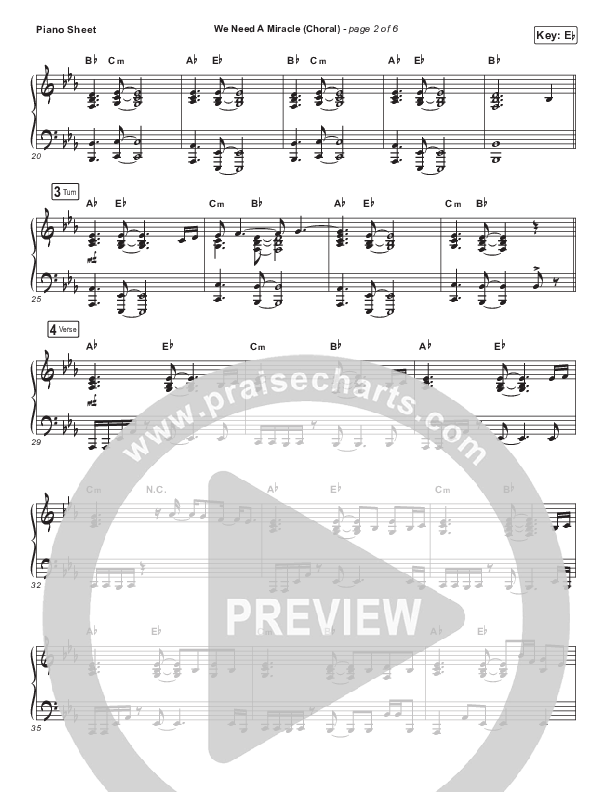 We Need A Miracle (Choral Anthem SATB) Piano Sheet (Charity Gayle / Arr. Luke Gambill)