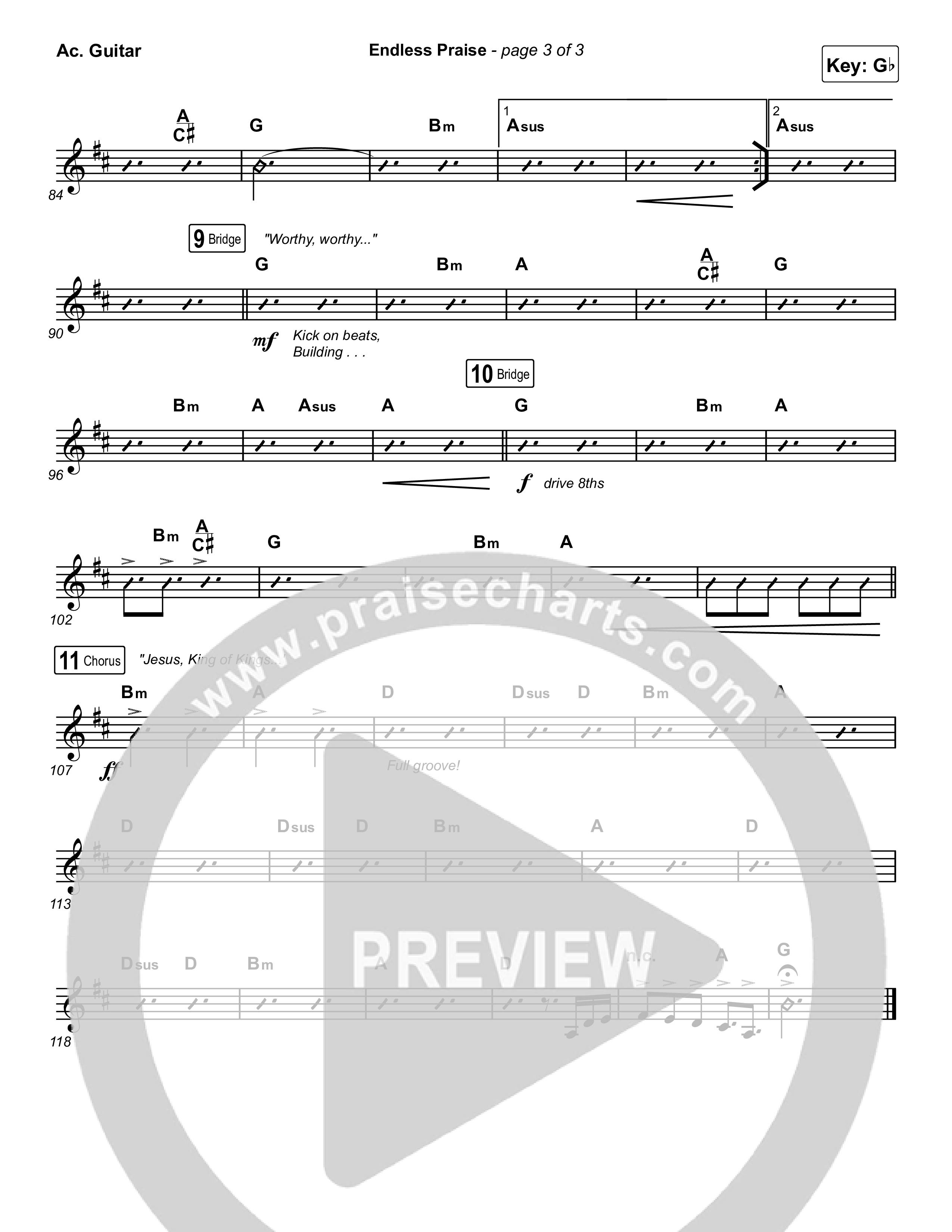 Endless Praise (Choral Anthem SATB) Acoustic Guitar (Arr. Luke Gambill / Charity Gayle)