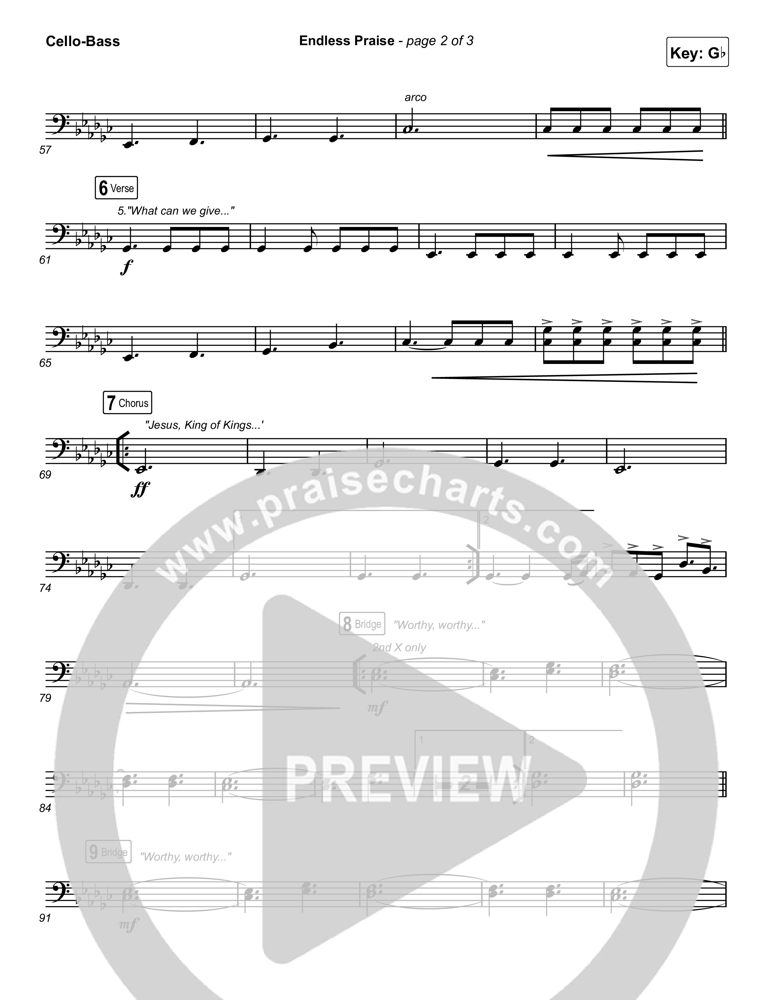 Endless Praise (Choral Anthem SATB) Cello/Bass (Arr. Luke Gambill / Charity Gayle)