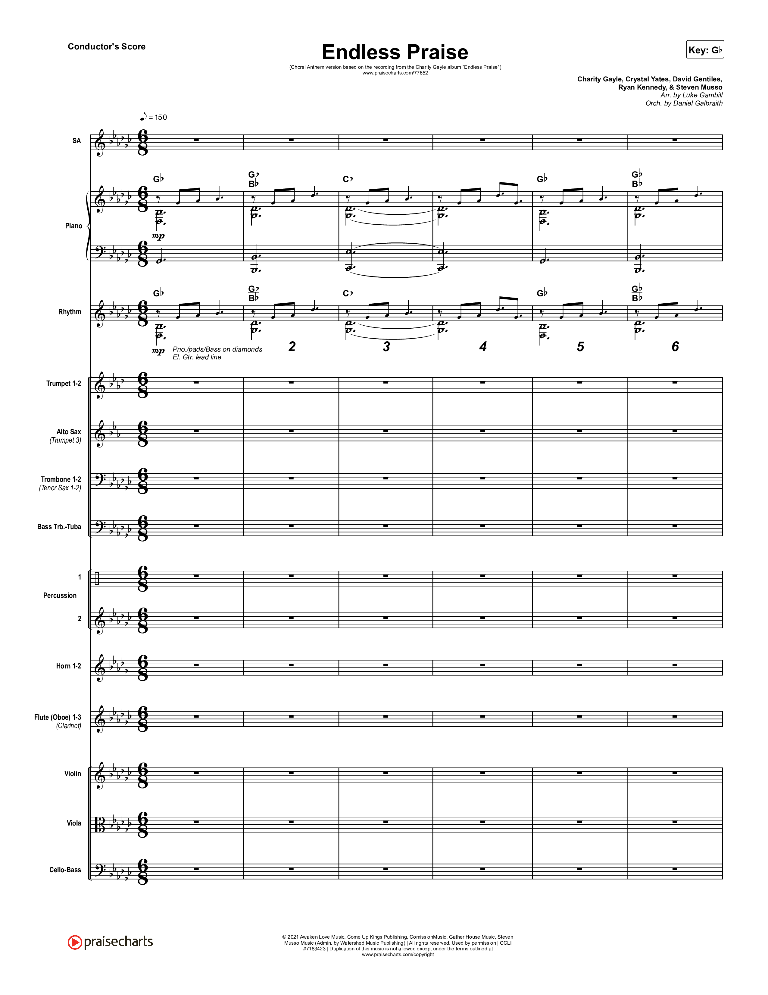 Endless Praise (Choral Anthem SATB) Conductor's Score (Arr. Luke Gambill / Charity Gayle)