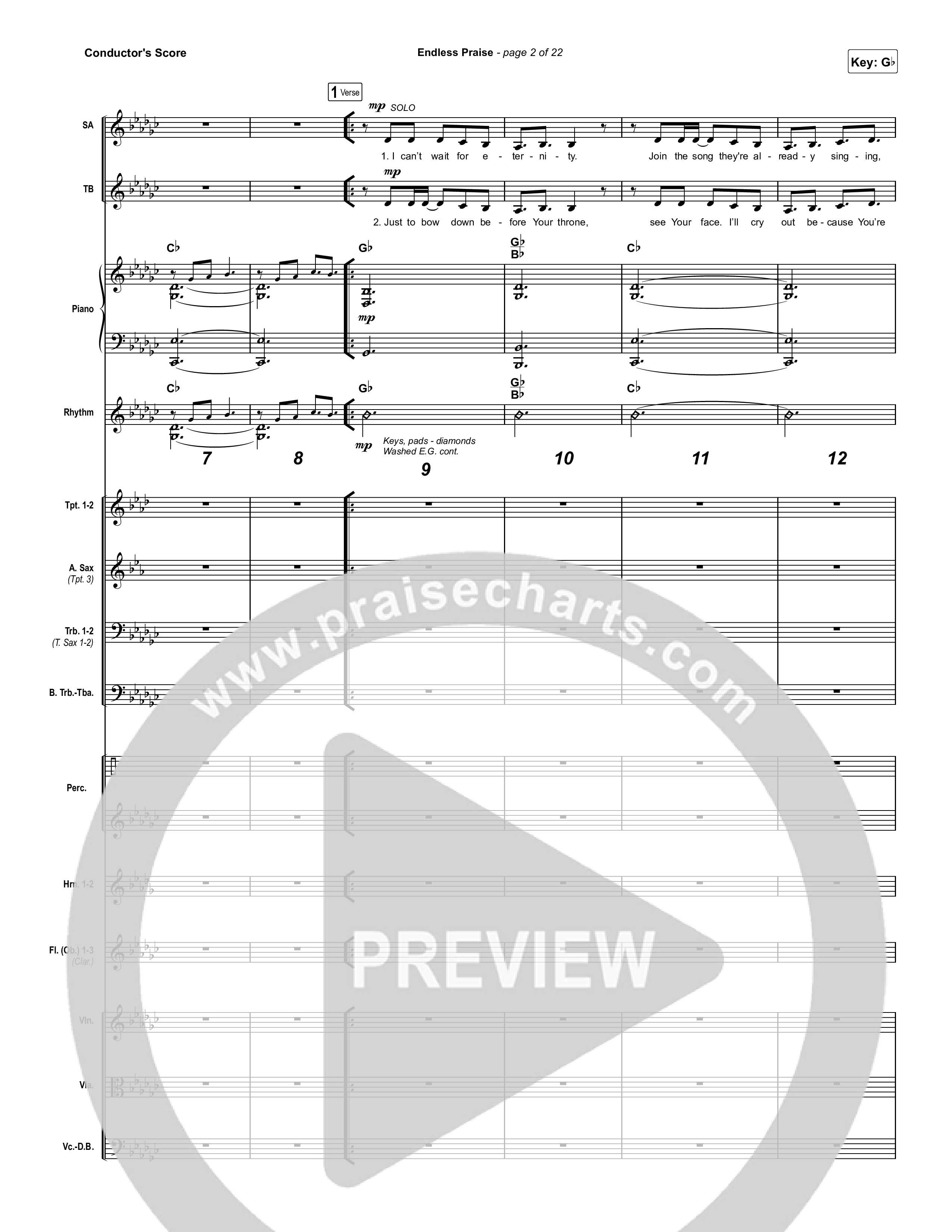 Endless Praise (Choral Anthem SATB) Conductor's Score (Arr. Luke Gambill / Charity Gayle)