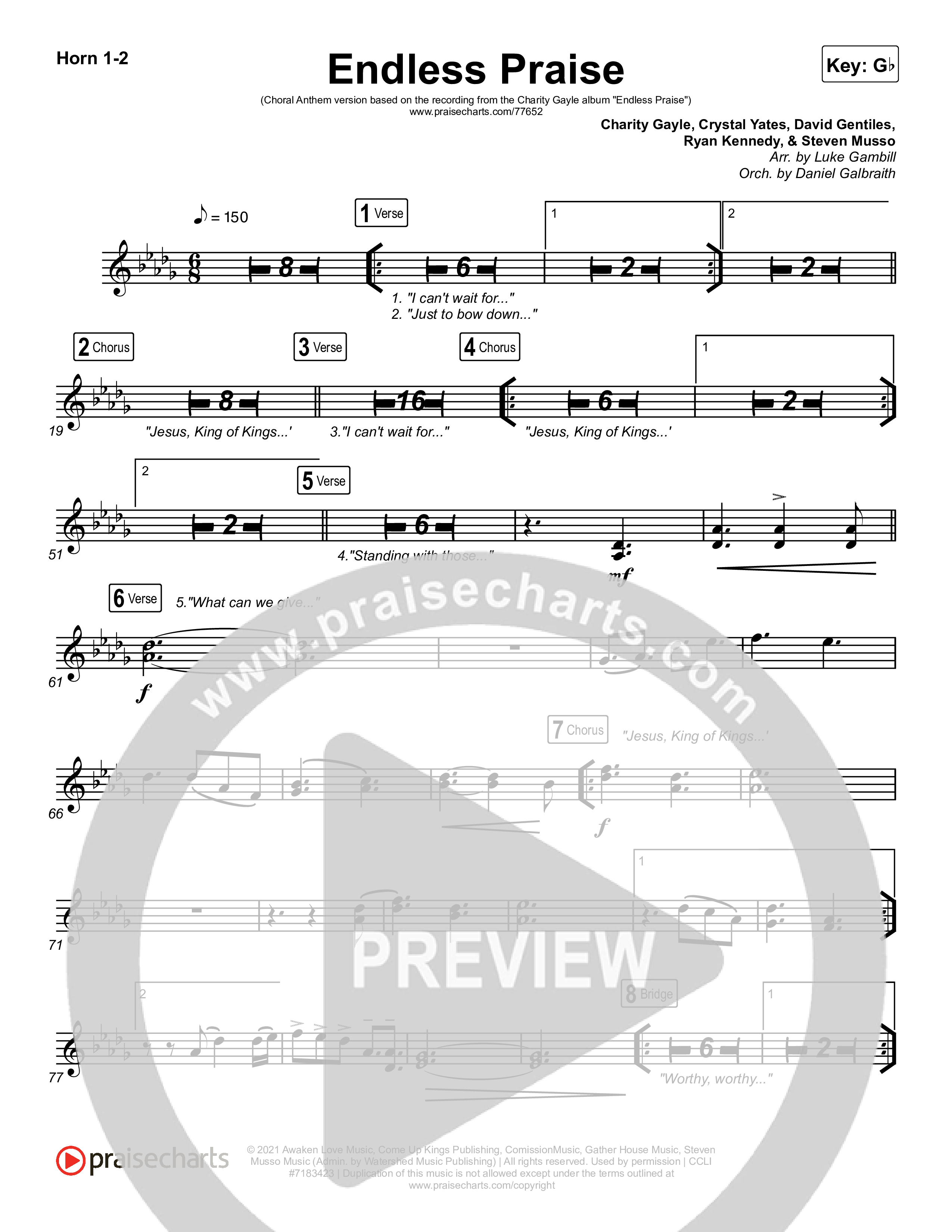 Endless Praise (Choral Anthem SATB) Brass Pack (Arr. Luke Gambill / Charity Gayle)