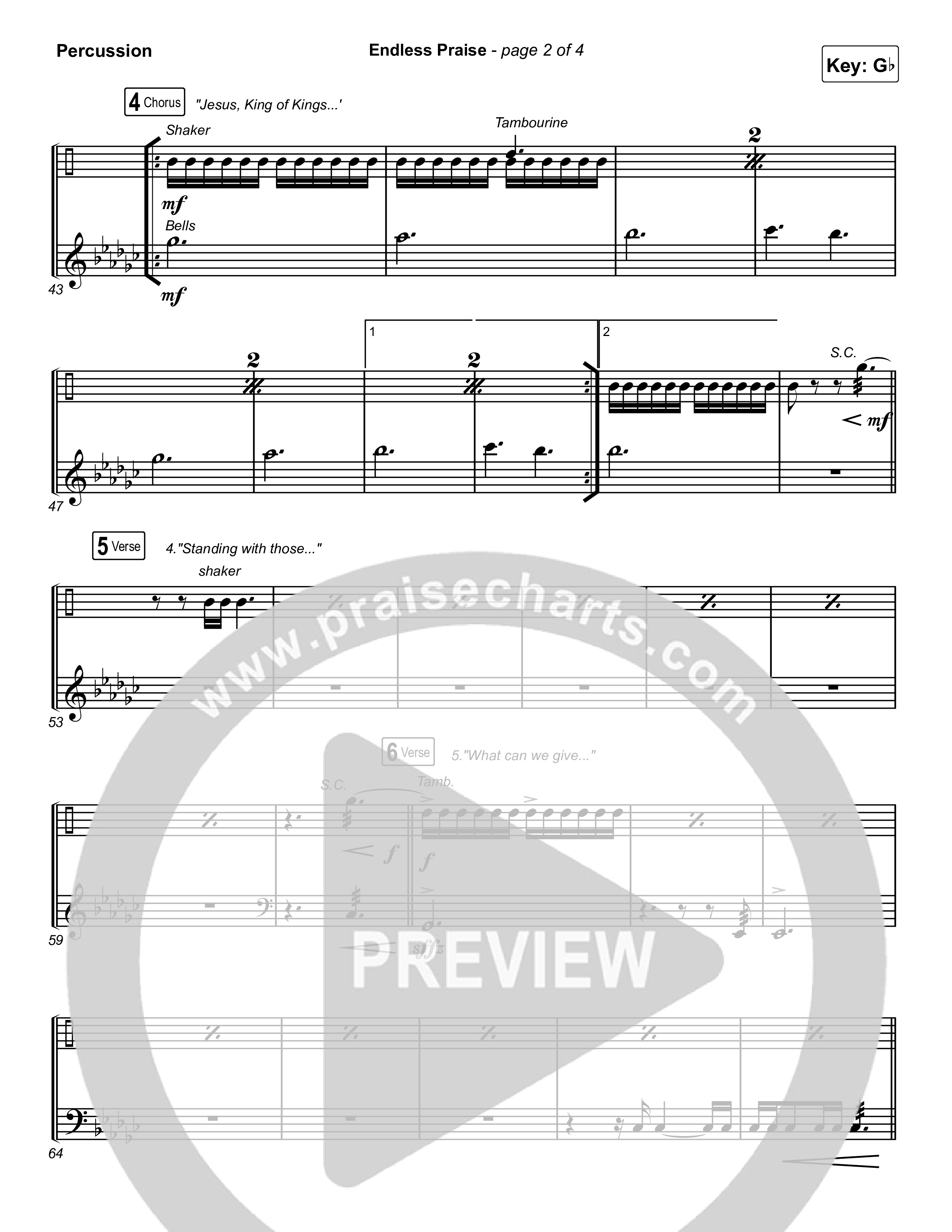 Endless Praise (Choral Anthem SATB) Percussion (Arr. Luke Gambill / Charity Gayle)